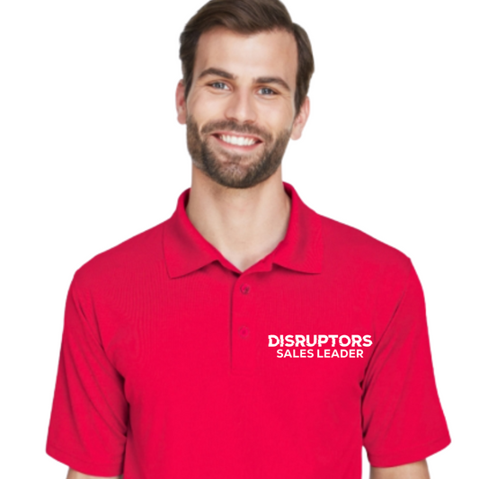 Sales Leadership 2.0 Red Polo  UltraClub Men's Cool Dry Mesh Pique Polo